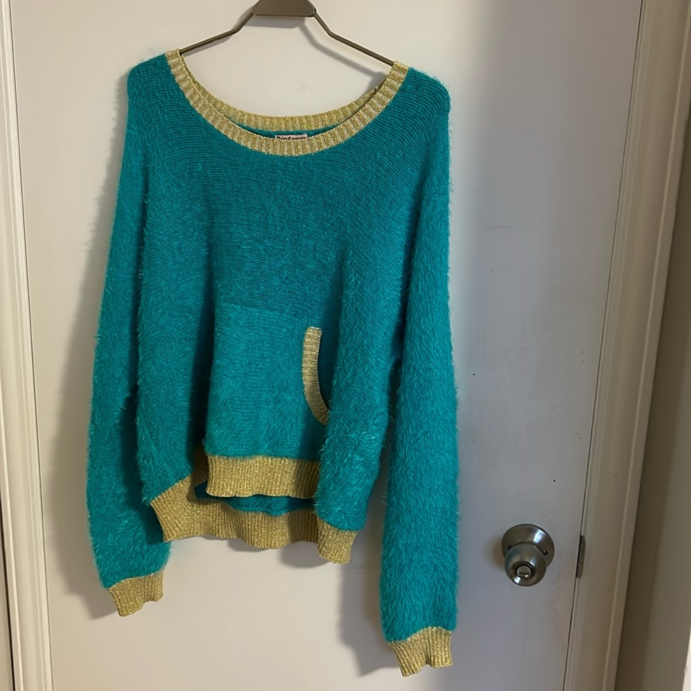 Juicy Couture size M green and gold sweatshirt